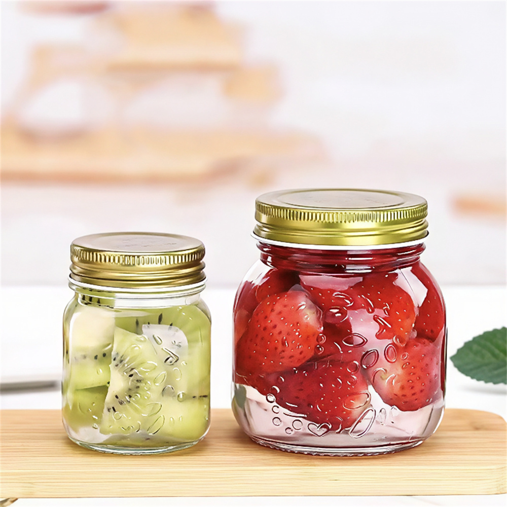 Carved Glass Bottle Sealed Jar Jam Jar Bird's Nest05.jpg